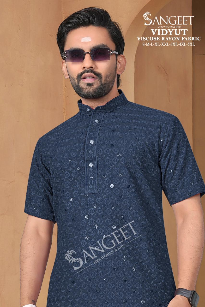 Vidyut Short Sangeet Viscose Rayon Mens Kurta Wholesaler India