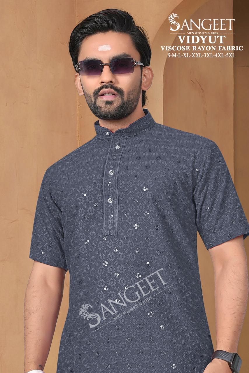 Vidyut Short Sangeet Viscose Rayon Mens Kurta Wholesaler India