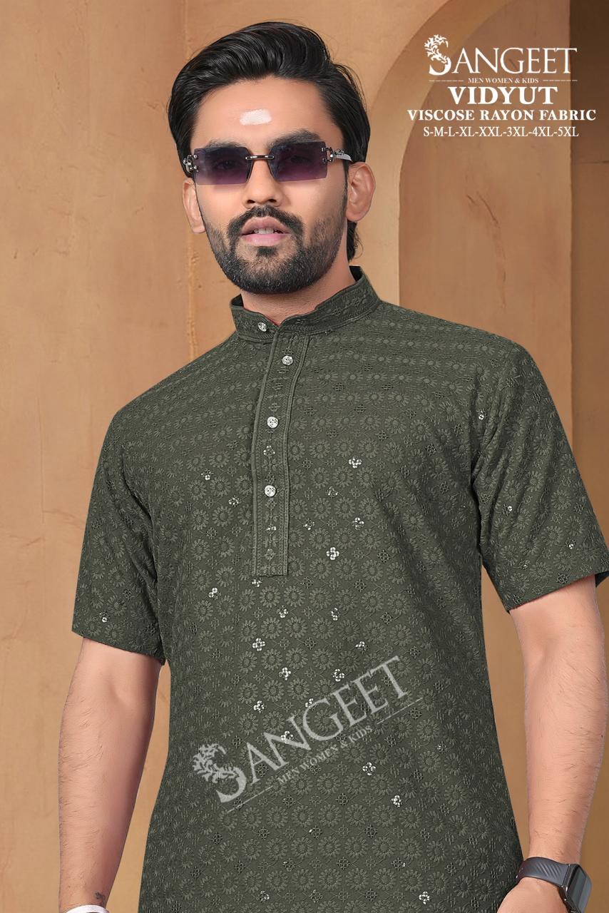 Vidyut Short Sangeet Viscose Rayon Mens Kurta Wholesaler India