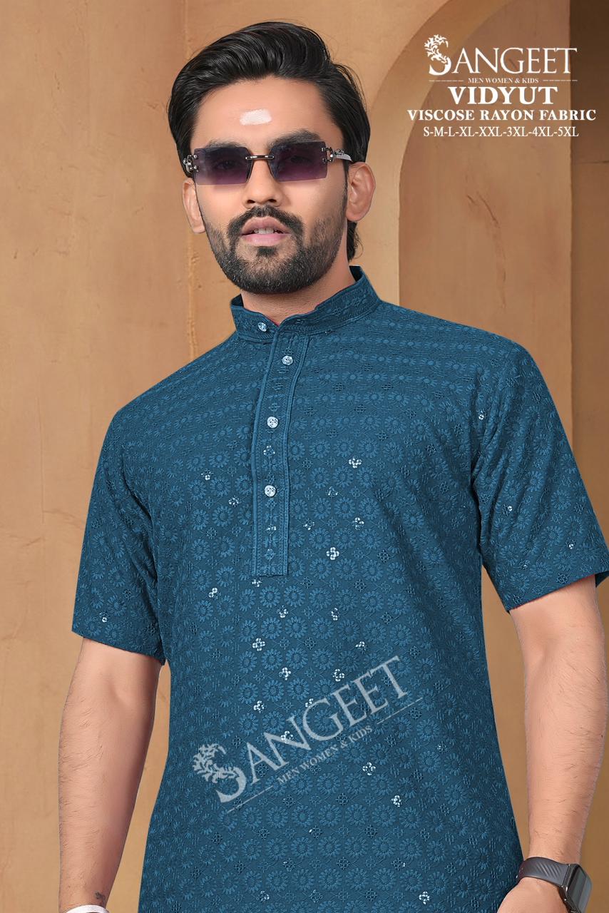 Vidyut Short Sangeet Viscose Rayon Mens Kurta Wholesaler India