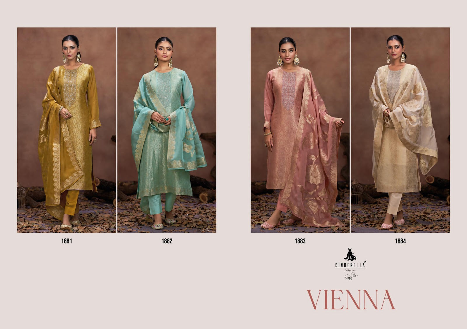 Vienna Cinderella Pure Organza Pant Style Suits Wholesaler Gujarat