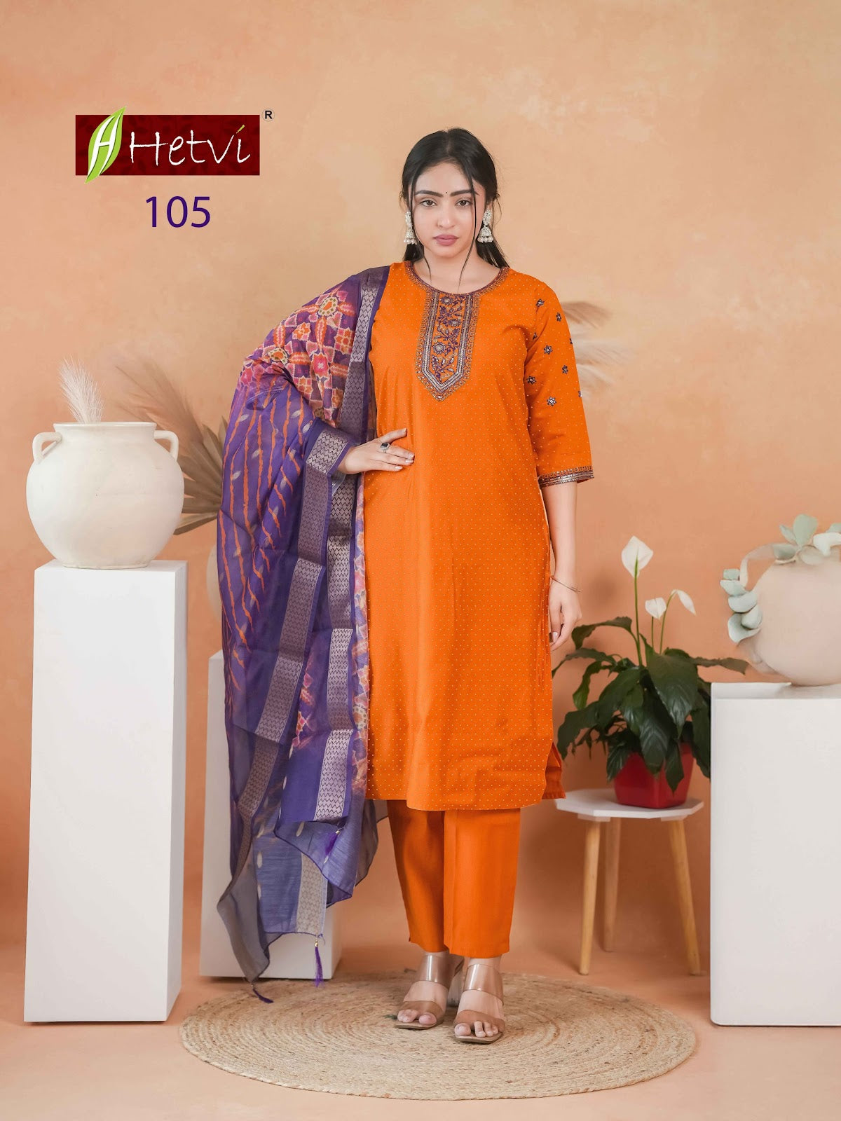 Viha Hetvi Roman Readymade Pant Style Suits Supplier Gujarat
