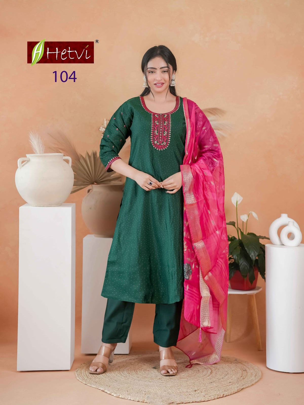 Viha Hetvi Roman Readymade Pant Style Suits Supplier Gujarat