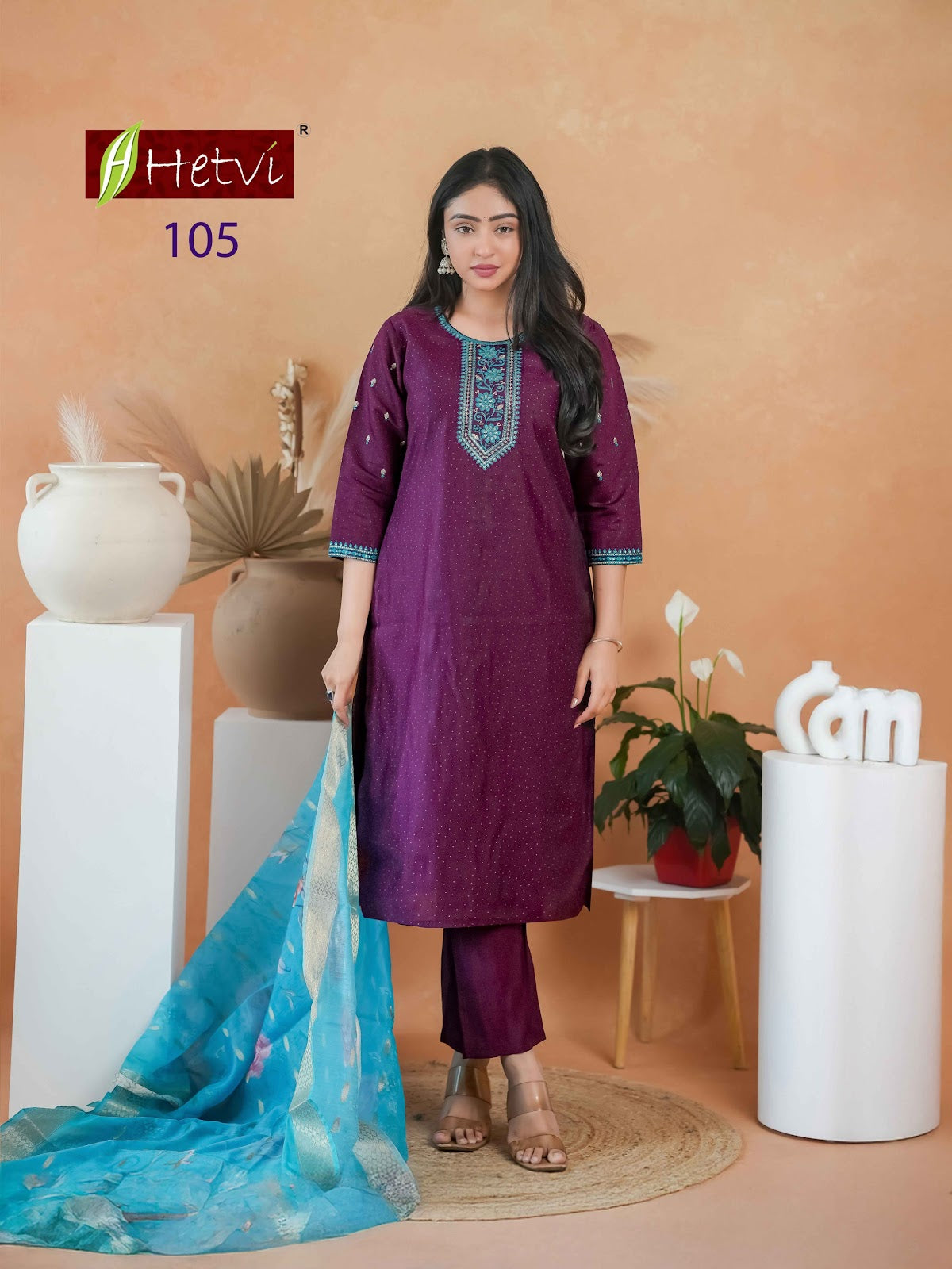 Viha Hetvi Roman Readymade Pant Style Suits Supplier Gujarat