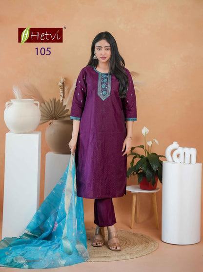 Viha Hetvi Roman Readymade Pant Style Suits Supplier Gujarat