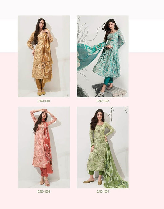 Viha Isabella Cotton Satin Pant Style Suits Manufacturer Ahmedabad