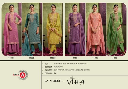 Viha Triple Aaa Simmer Tissue Plazzo Style Suits Manufacturer Gujarat
