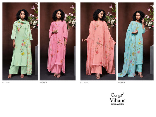 Vihana 2752 Ganga Voile Plazzo Style Suits Supplier India