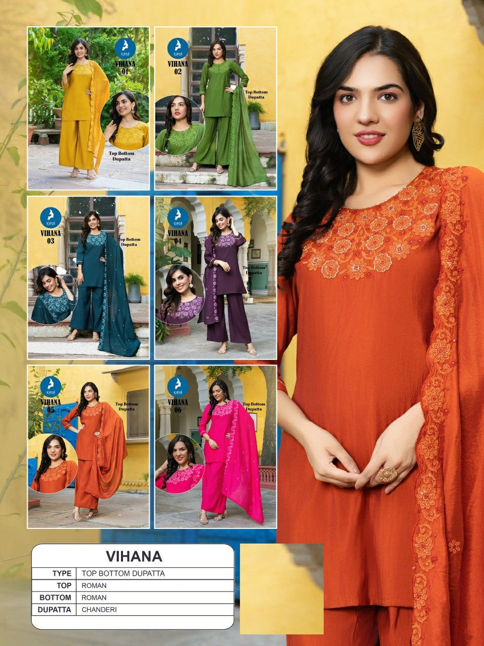 Vihana Kaya Roman Readymade Suits Exporter