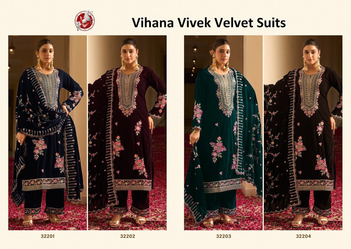 Vihana Vivek Velvet Suits Exporter Ahmedabad