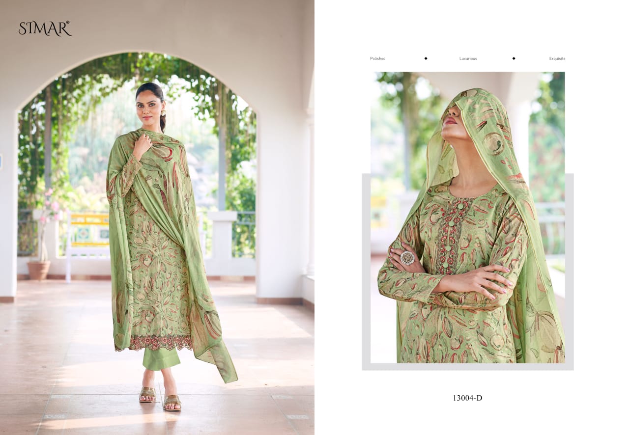 Vihani 13004 Simar Lawn Cotton Karachi Salwar Suits Wholesaler