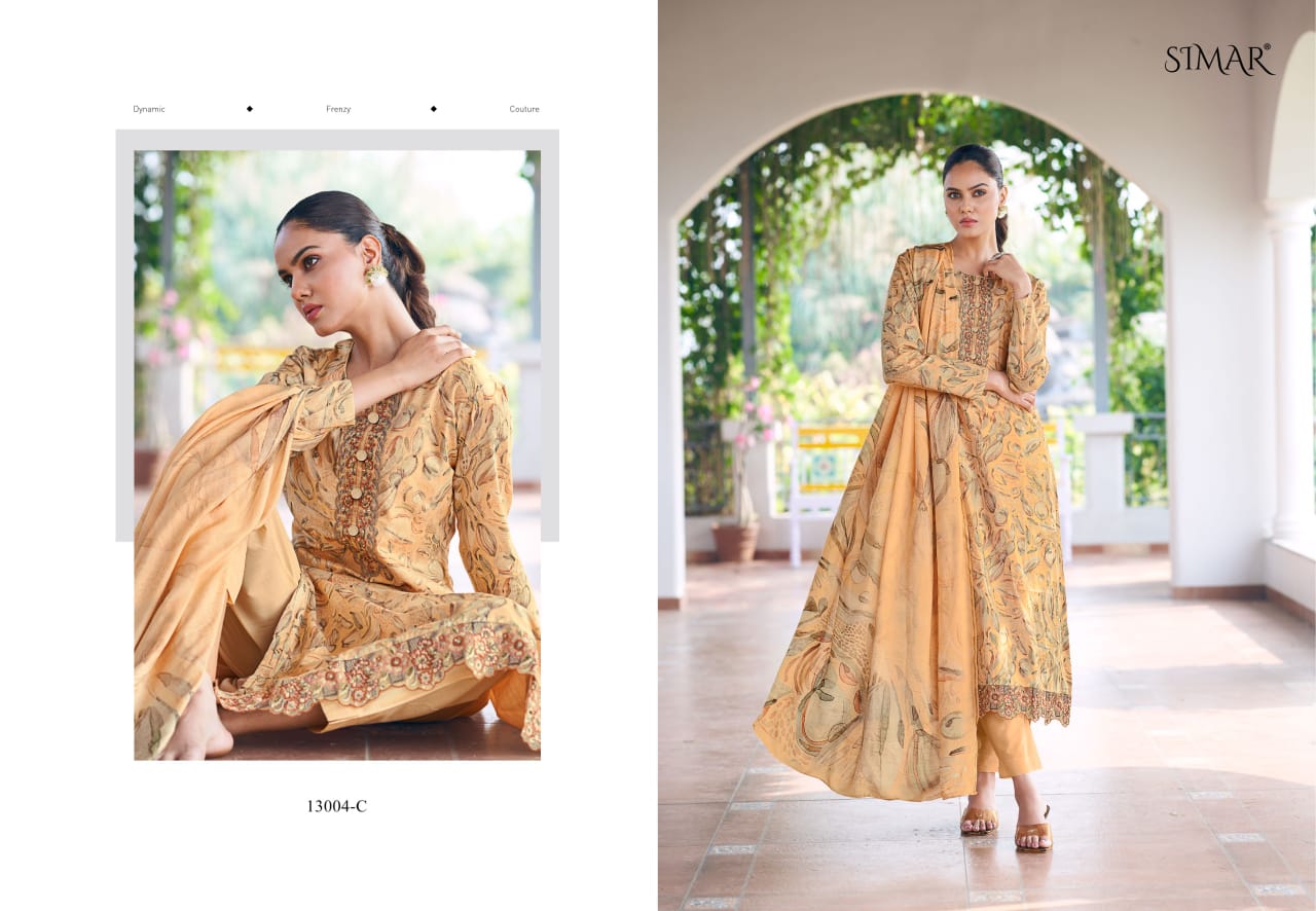 Vihani 13004 Simar Lawn Cotton Karachi Salwar Suits Wholesaler