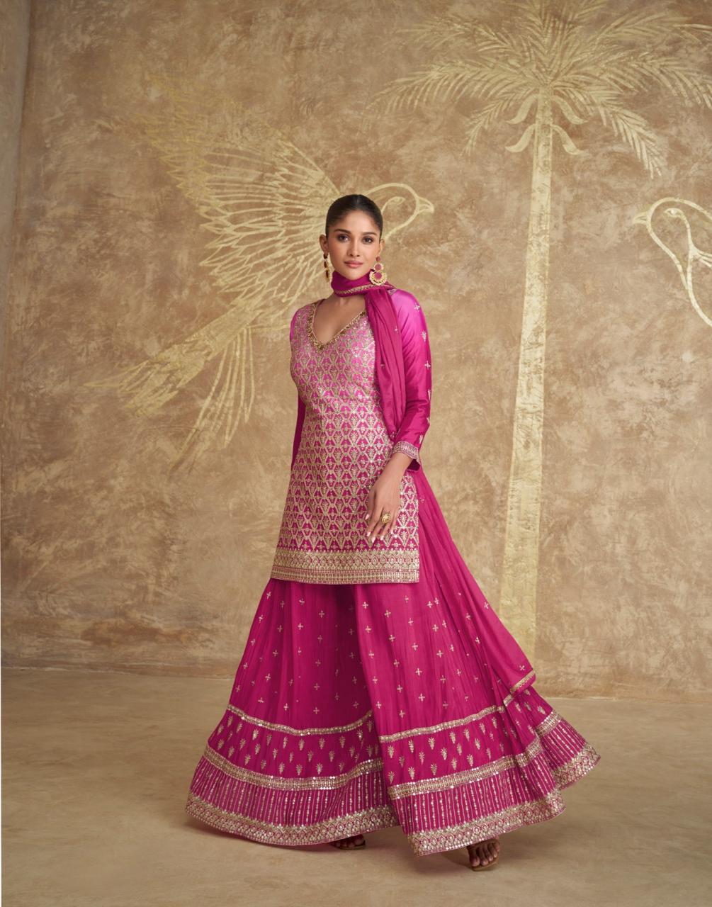 Vihani Sayuri Chinon Silk Readymade Suits Exporter India