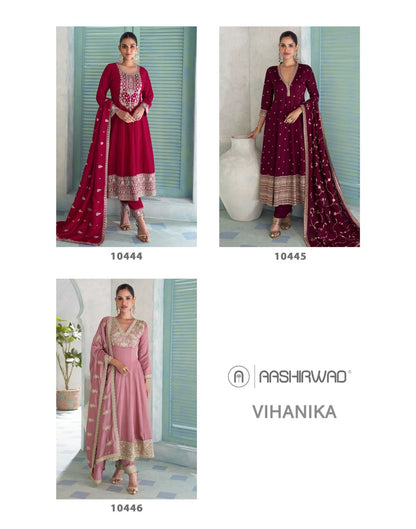 Vihanika Aashirwad Creation Mor Bagh Premium Silk Readymade Anarkali Suits Manufacturer Gujarat