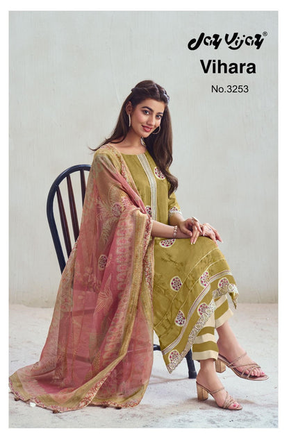 Vihara 3253 Jay Vijay Pure Bemberg Pant Style Suits Supplier Gujarat