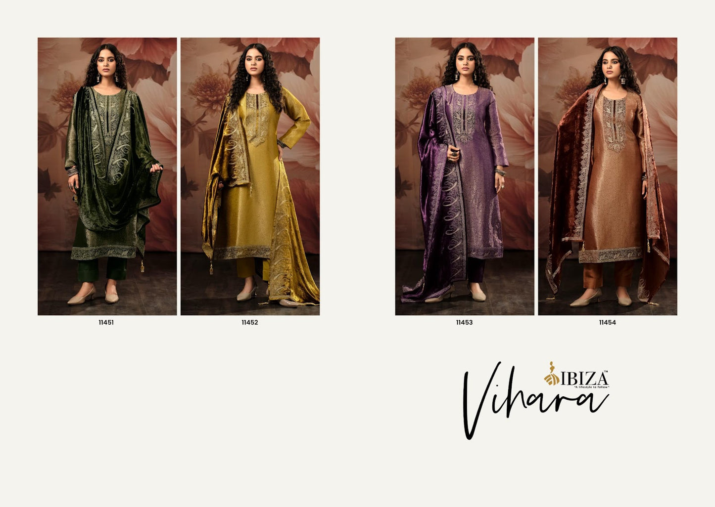 Vihara Ibiza Jacquard Velvet Suits Wholesaler