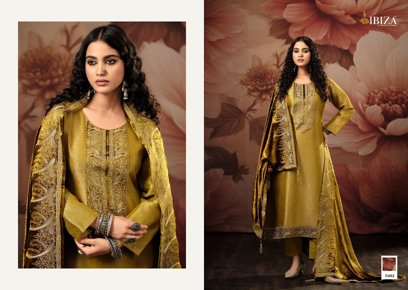 Vihara Ibiza Jacquard Velvet Suits Wholesaler