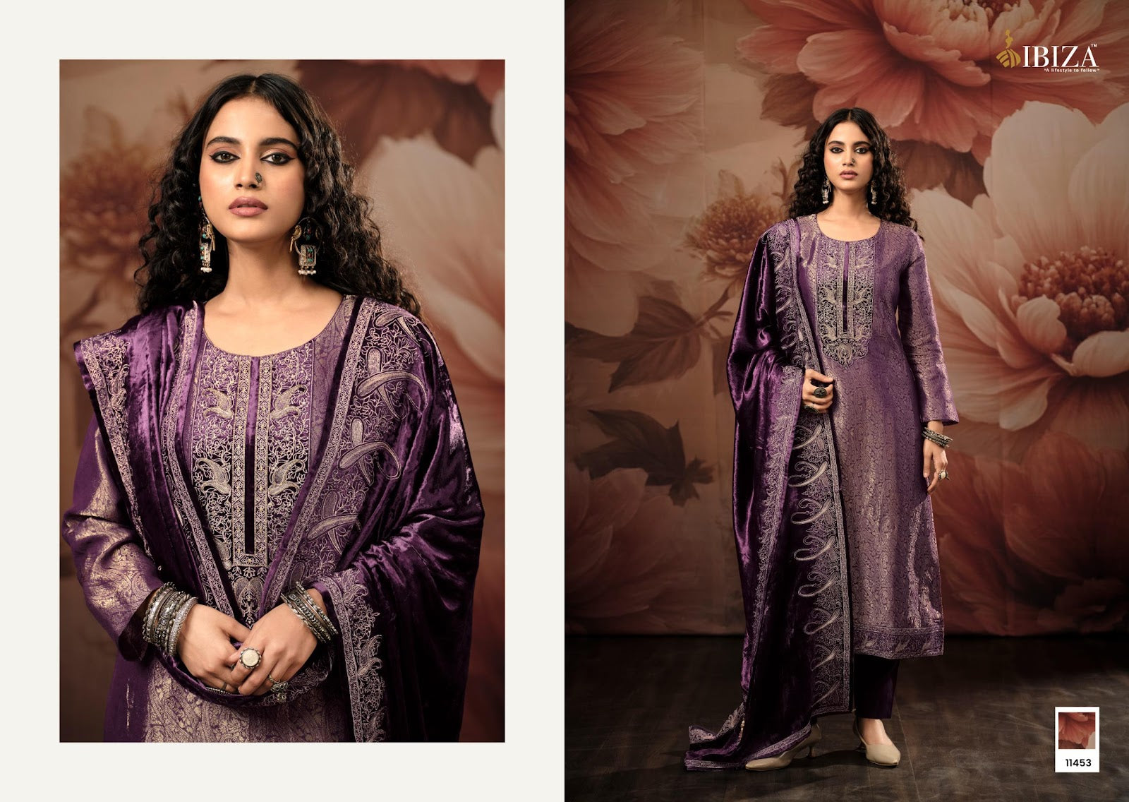 Vihara Ibiza Jacquard Velvet Suits Wholesaler