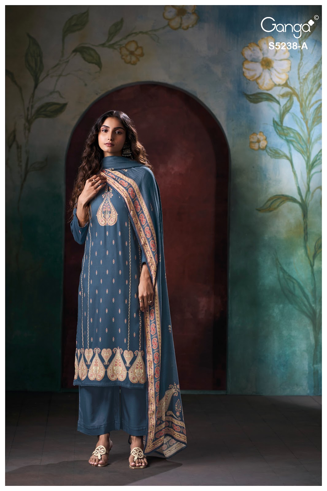 Vihasa S5238 Ganga Wool Pashmina Suits Wholesale Rate