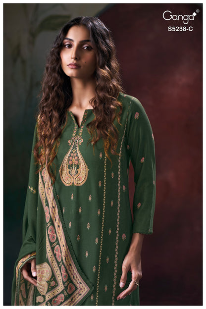 Vihasa S5238 Ganga Wool Pashmina Suits Wholesale Rate