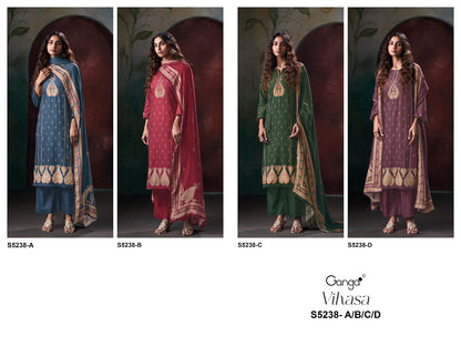 Vihasa S5238 Ganga Wool Pashmina Suits Wholesale Rate