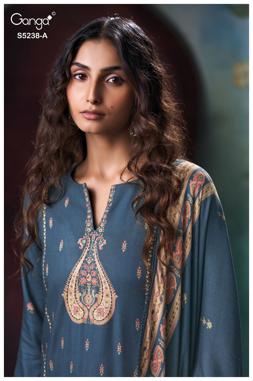 Vihasa S5238 Ganga Wool Pashmina Suits Wholesale Rate