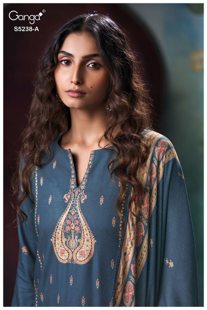 Vihasa S5238 Ganga Wool Pashmina Suits Wholesale Rate