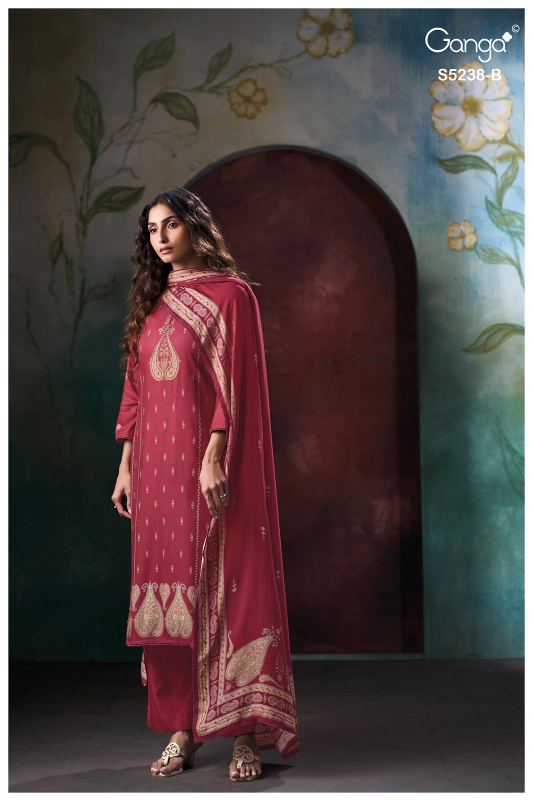 Vihasa S5238 Ganga Wool Pashmina Suits Wholesale Rate
