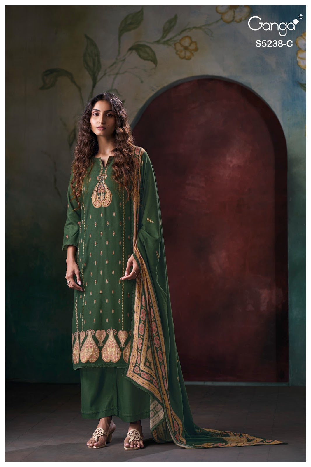 Vihasa S5238 Ganga Wool Pashmina Suits Wholesale Rate