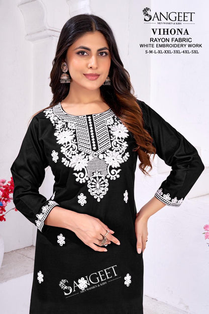 Vihona Sangeet Rayon Short Kurtis Exporter Gujarat