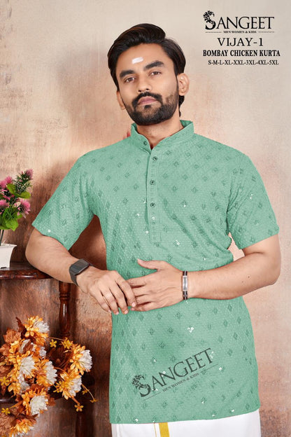 Vijay Vol 1 Short Sangeet Bombay Rayon Mens Kurta Wholesaler Gujarat
