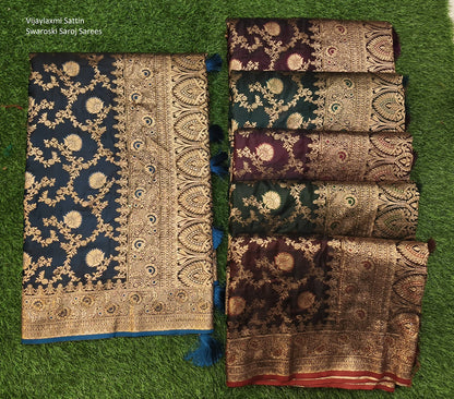 Vijaylaxmi Sattin Swaroski Saroj Swarovski Sarees Wholesale Price