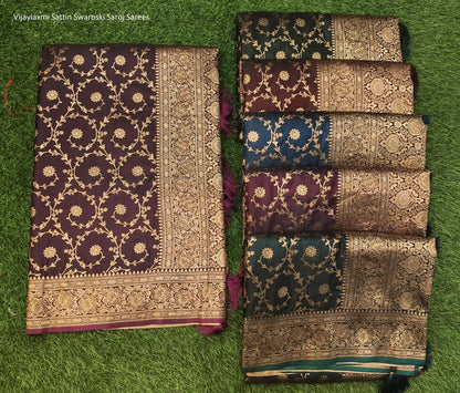 Vijaylaxmi Sattin Swaroski Saroj Swarovski Sarees Wholesale Price