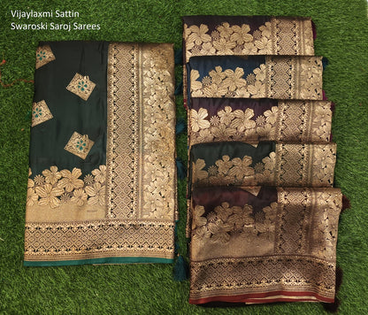 Vijaylaxmi Sattin Swaroski Saroj Swarovski Sarees Wholesale Price