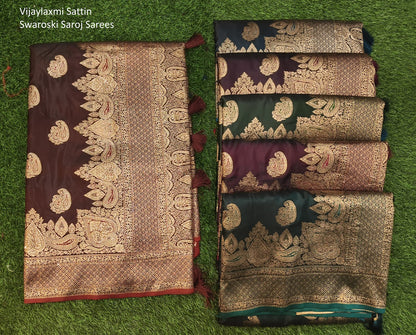 Vijaylaxmi Sattin Swaroski Saroj Swarovski Sarees Wholesale Price