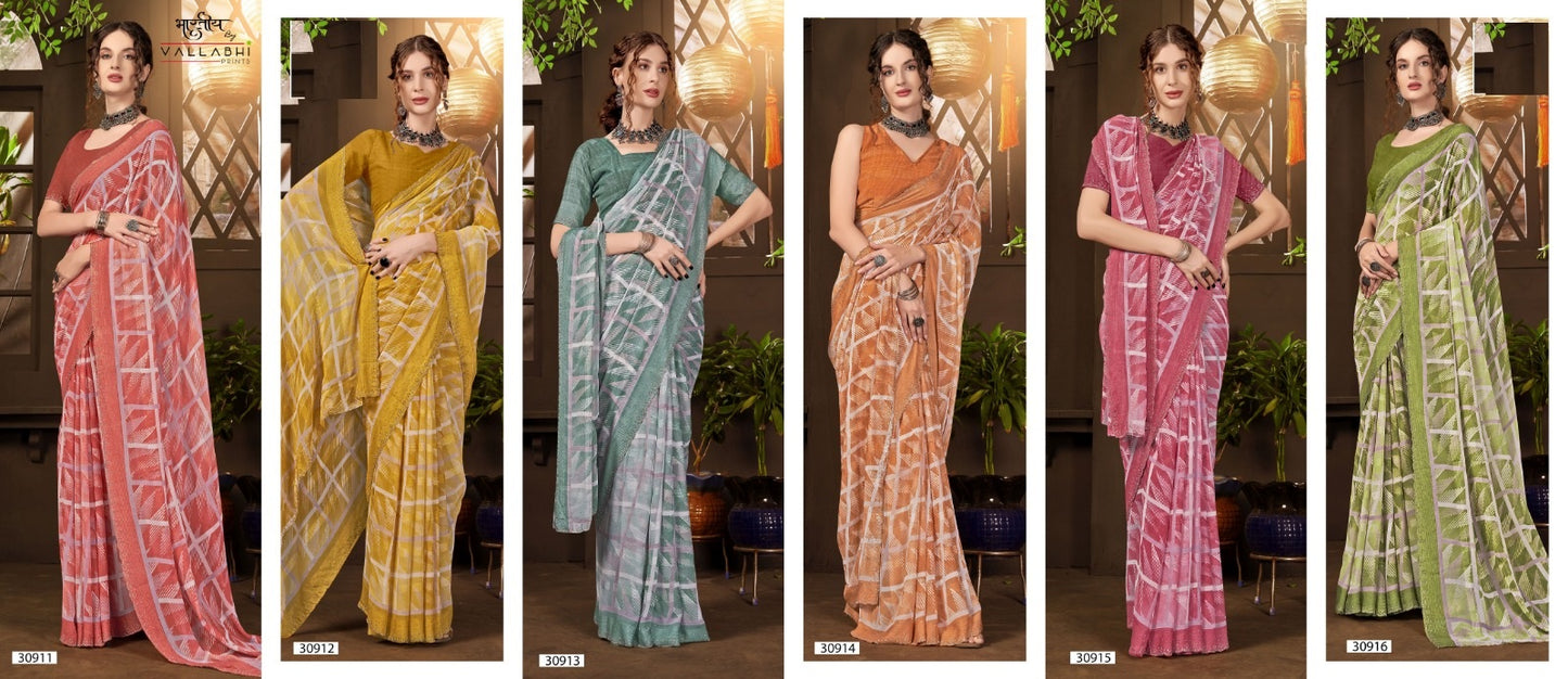 Vilokita Vallabhi Prints Georgette Sarees Supplier India