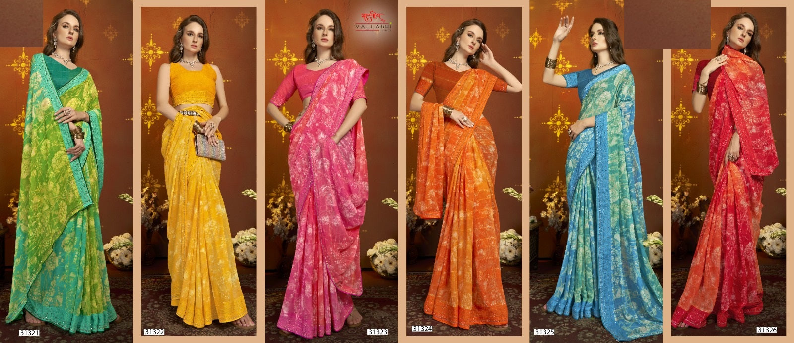 Vilokita Vol 4 Vallabhi Prints Georgette Sarees Wholesaler