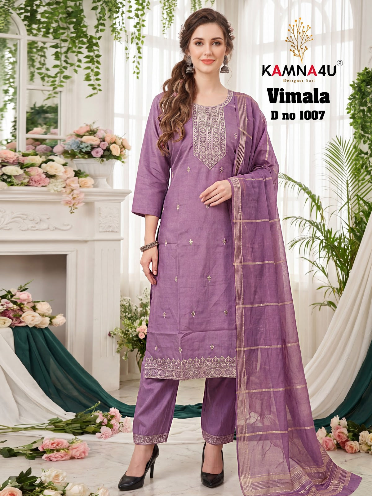 Vimala Kamna4U Vertican Readymade Pant Style Suits Wholesale