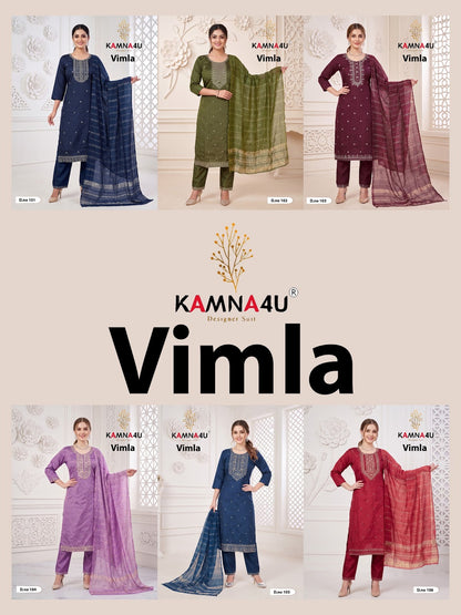 Vimla Kamna4U Vertican Readymade Pant Style Suits Manufacturer India