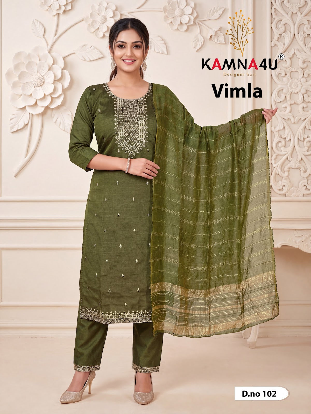Vimla Kamna4U Vertican Readymade Pant Style Suits Manufacturer India
