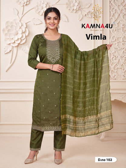 Vimla Kamna4U Vertican Readymade Pant Style Suits Manufacturer India