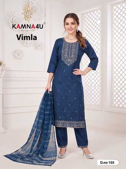 Vimla Kamna4U Vertican Readymade Pant Style Suits Manufacturer India