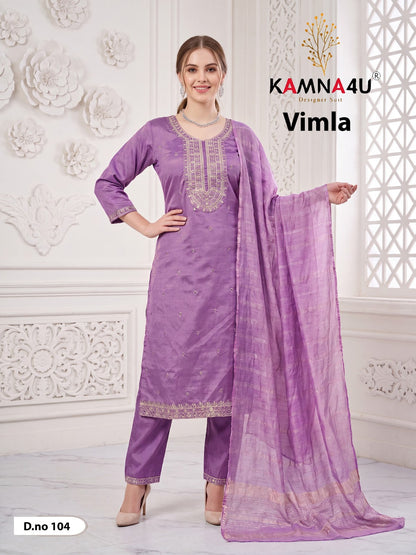 Vimla Kamna4U Vertican Readymade Pant Style Suits Manufacturer India