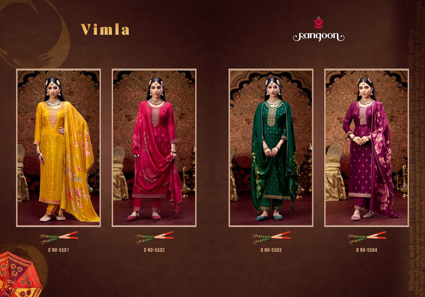 Vimla Rangoon Dola Jacquard Readymade Pant Style Suits Wholesaler India