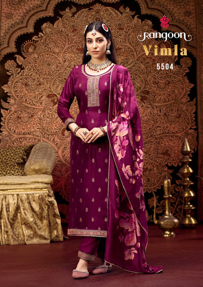 Vimla Rangoon Dola Jacquard Readymade Pant Style Suits Wholesaler India