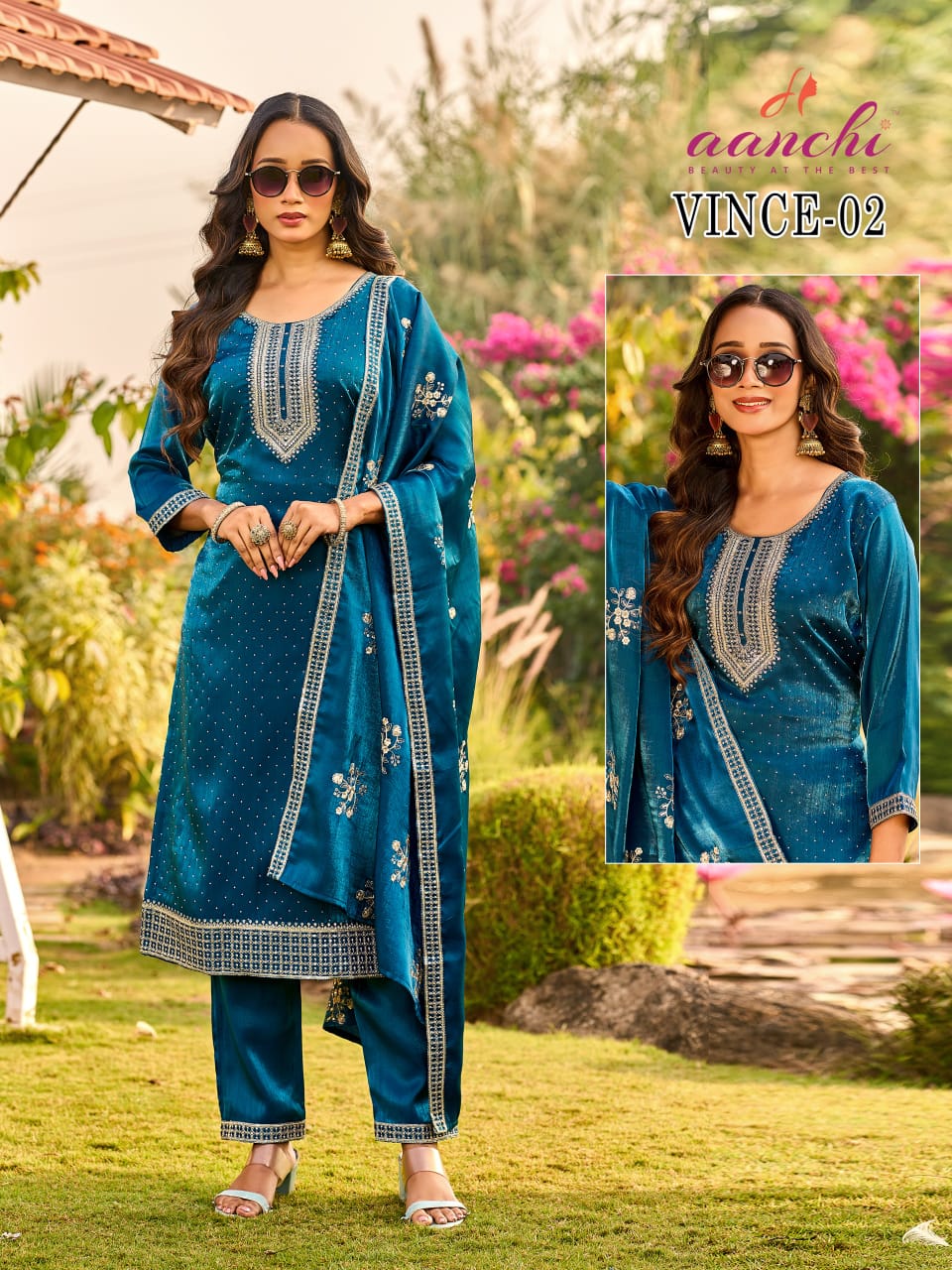 Vince Aanchi Roman Readymade Pant Style Suits Wholesale Price