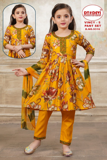Vincy 5 Dn 9316 Dt Devi Berlin Girls Readymade Pant Suits Wholesale Price