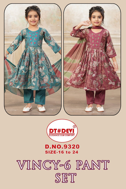 Vincy 6 Dn 9320 Dt Devi Berlin Girls Readymade Pant Suits Wholesaler