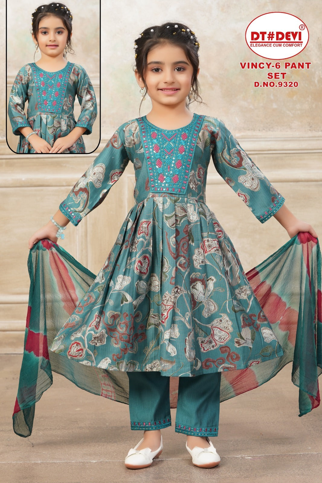 Vincy 6 Dn 9320 Dt Devi Berlin Girls Readymade Pant Suits Wholesaler