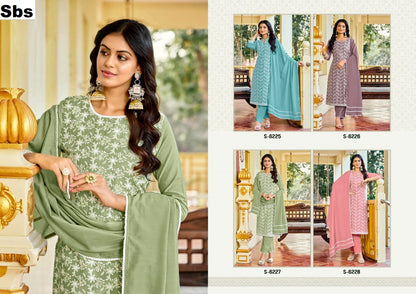 Vinisha Sbs Chinon Readymade Pant Style Suits Wholesaler Gujarat
